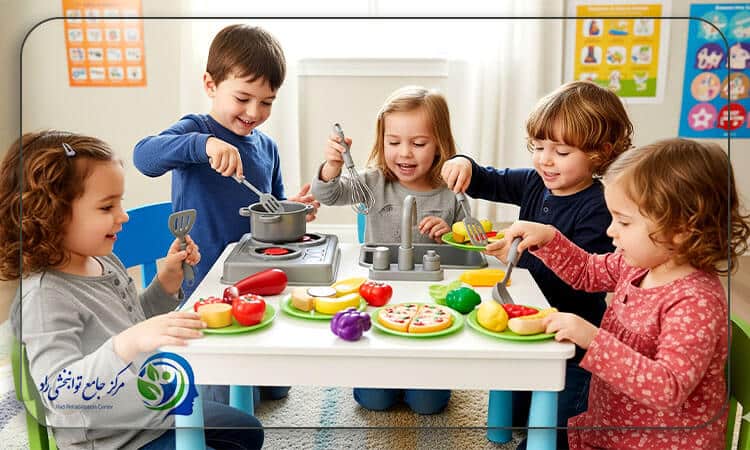 گفتاردرمانی با وسایل آشپزخانه اسباب بازی